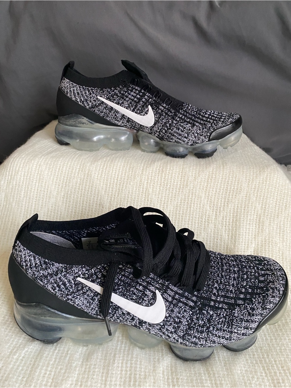 Nike Women’s VaporMax Flyknit Sneakers - Black & White Streetwear